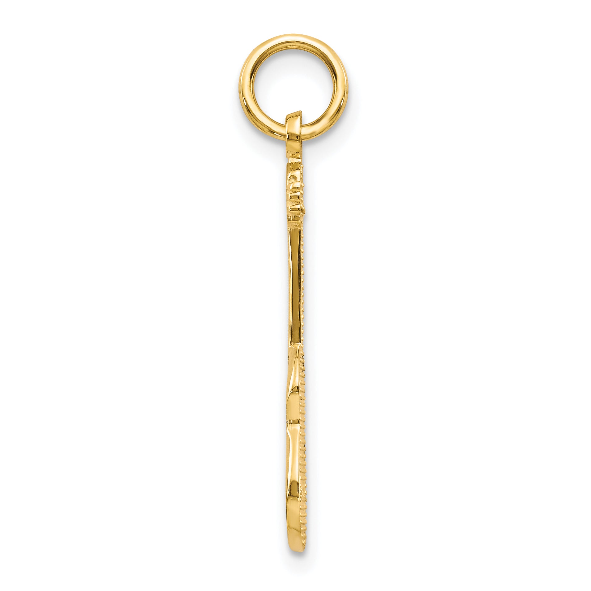 10K Yellow Gold Guitar Charm  Polished Solid Pendant for Music Lovers