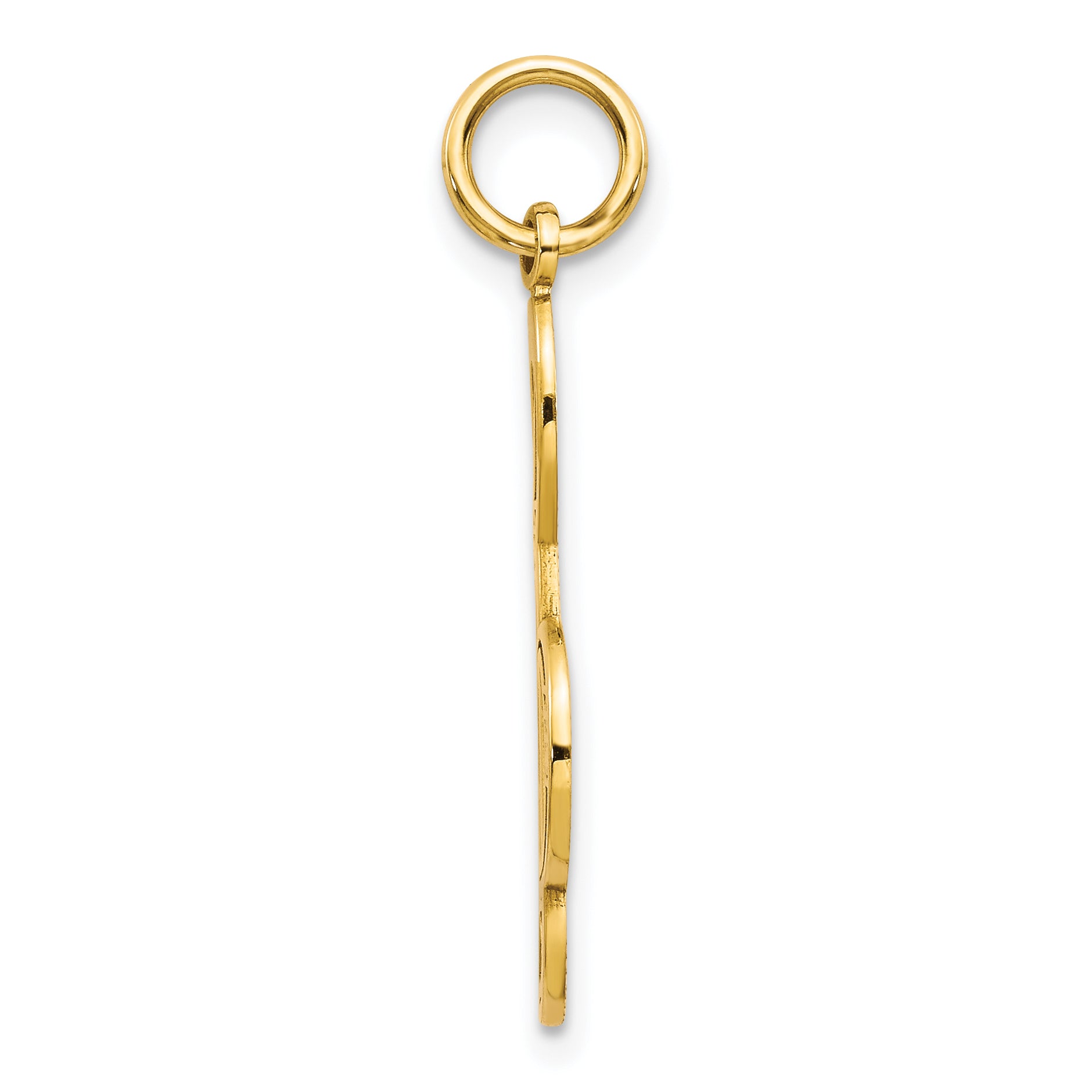 10K Gold Treble Clef Charm Pendant with Polished Finish Elegant Design Secondary image
