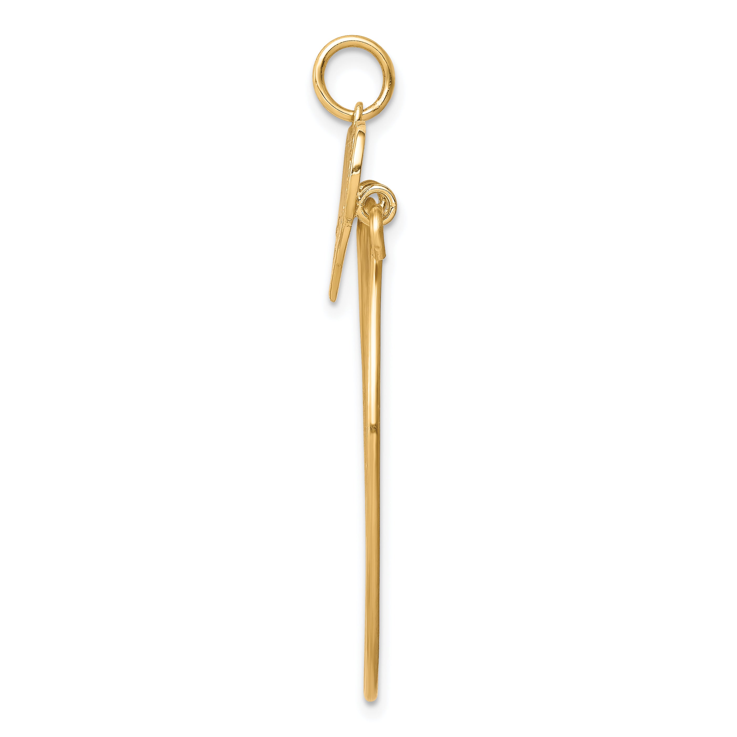 10K Gold Polished Filigree LOVE Charm Holder Pendant  Elegant and Timeless Secondary image