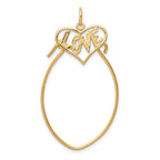 10K Polished Filigree LOVE Charm Holder