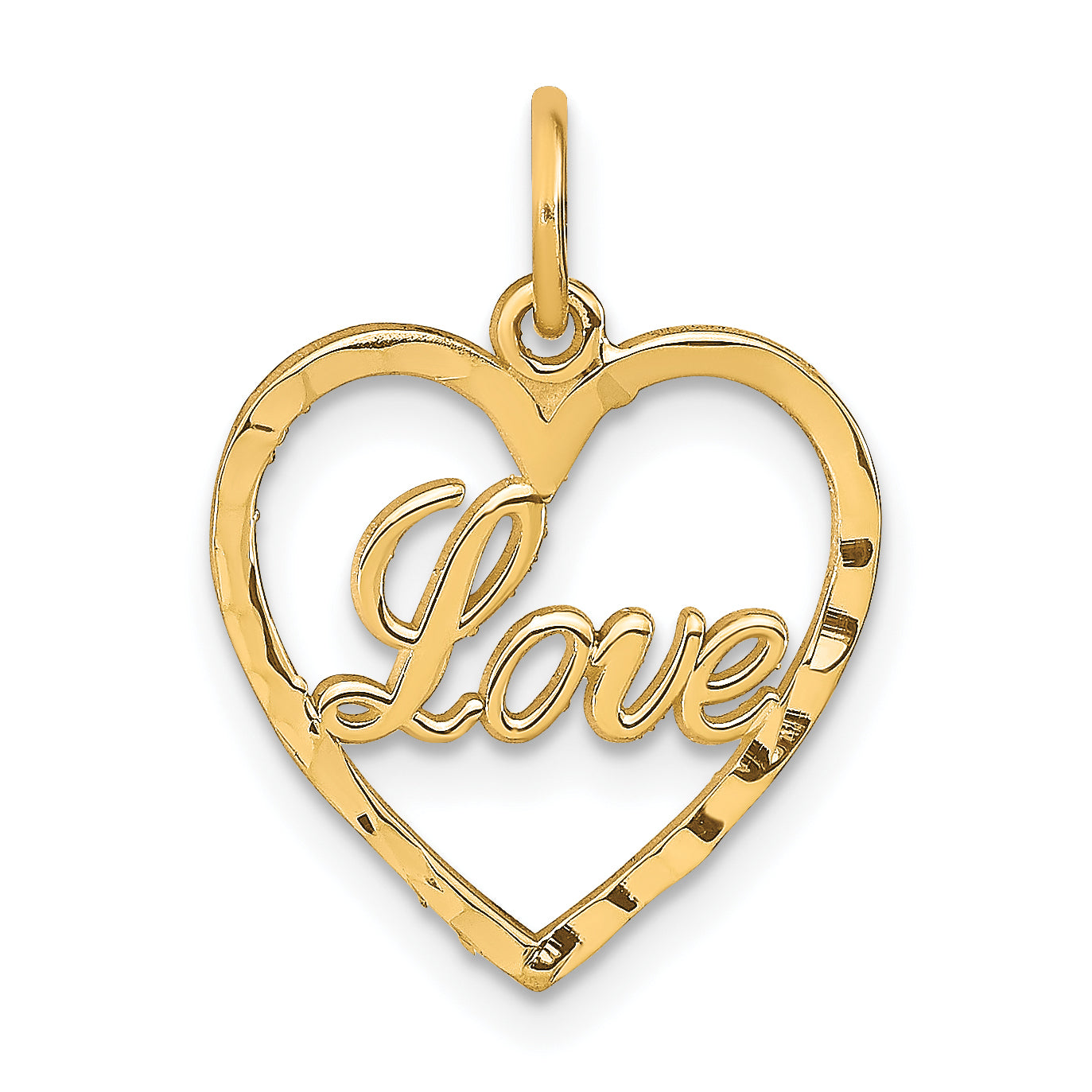 10K Polished LOVE Heart Pendant Main image