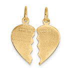 10K Gold Best Friend Break-Apart Charm Polished Solid Pendant Set
