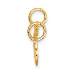 10K Yellow Gold Heart and Key Break-Apart Charm with Polished Finish