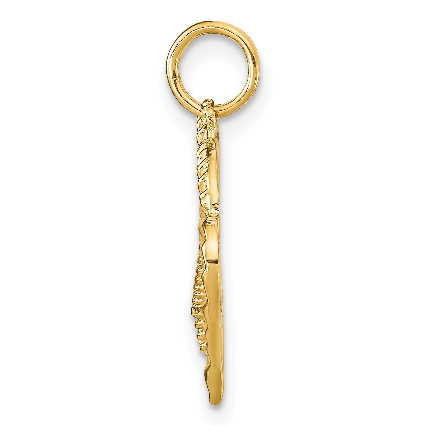 10K Yellow Gold Heart Charm Pendant with Solid Design 22mm Elegant Finish Secondary image