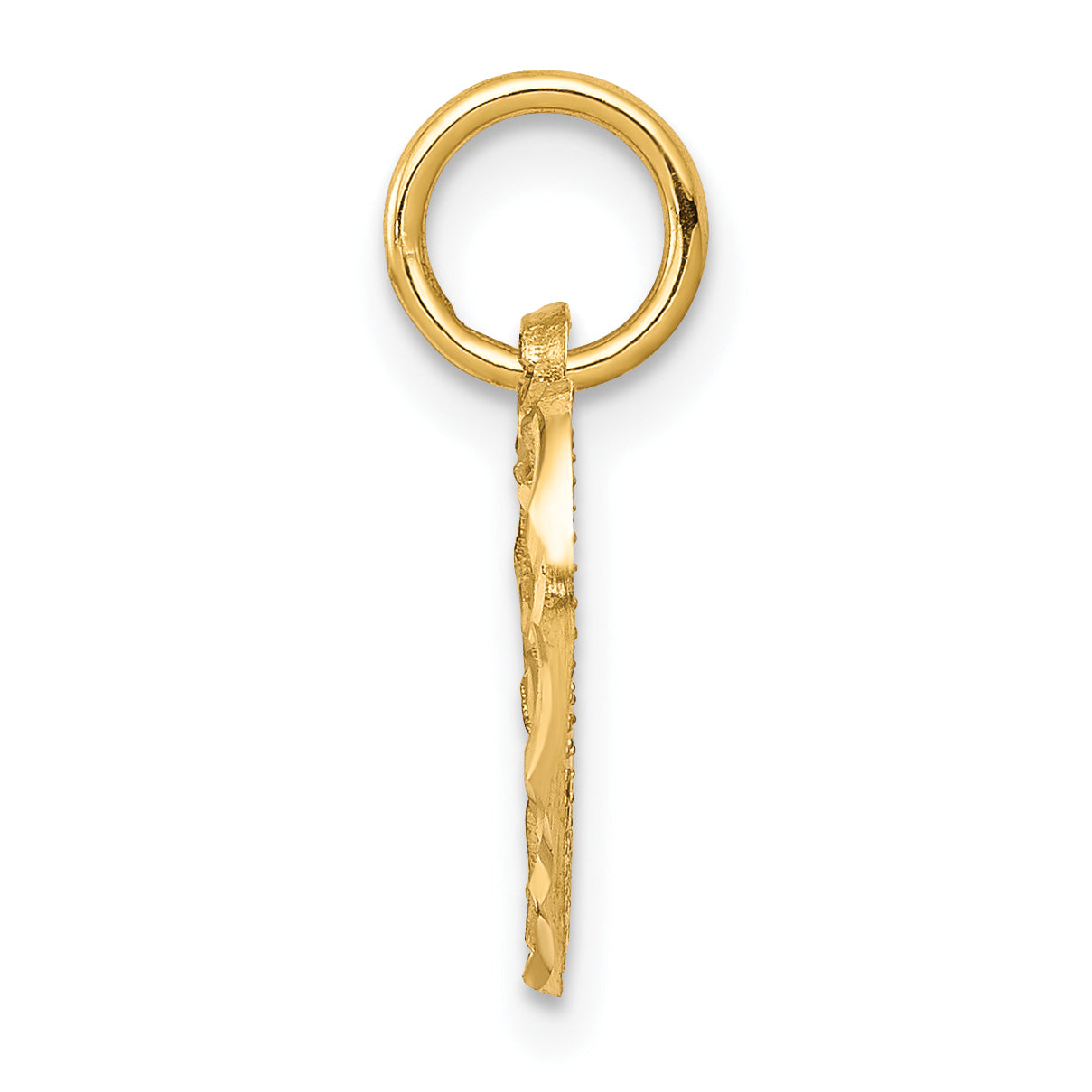 10K Gold Heart Charm with Polished Finish  Elegant Solid Design