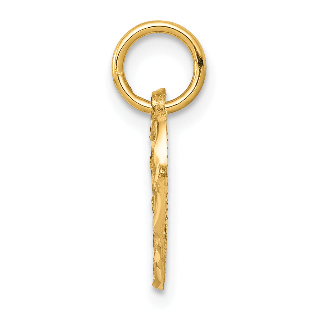 10K Gold Heart Charm with Polished Finish  Elegant Solid Design