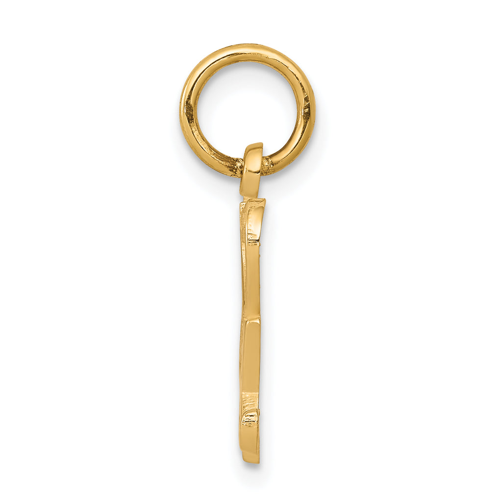10K Yellow Gold Polished I HEART SEX Charm with Solid Build