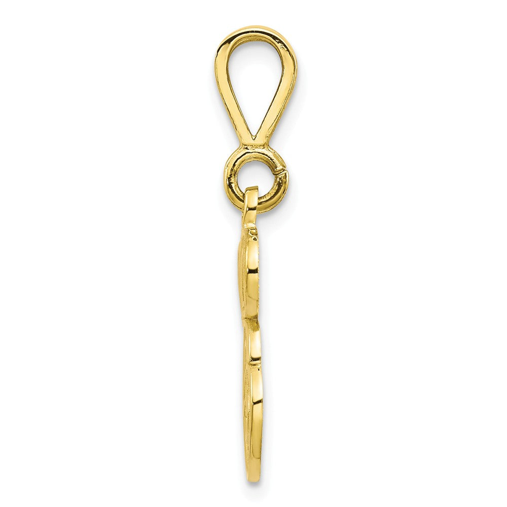 10K Gold Initial E Pendant with Polished Finish Elegant Design Secondary image