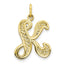10K Yellow Gold Initial K Pendant Elegant, Personalized Jewelry Gift
