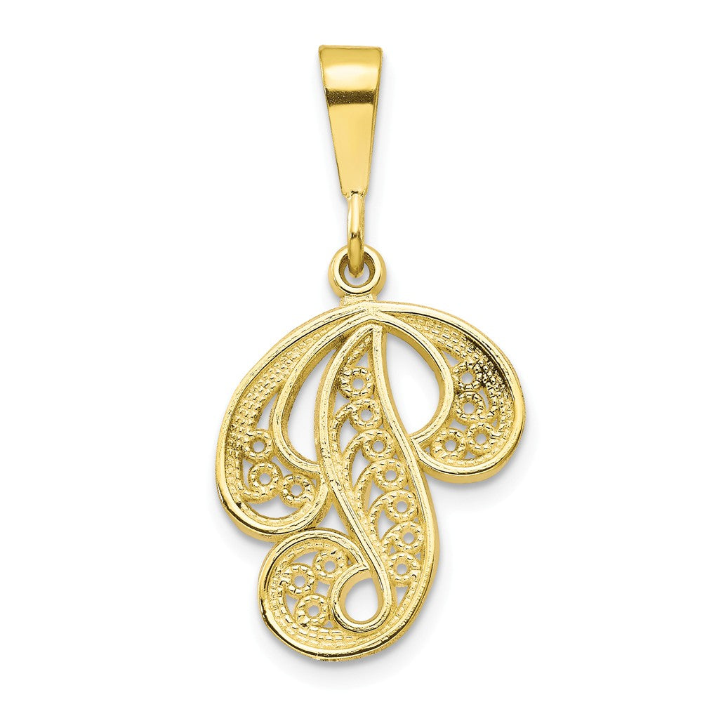 10K Gold Personalized Initial P Pendant in Yellow Gold Elegant Design Main image