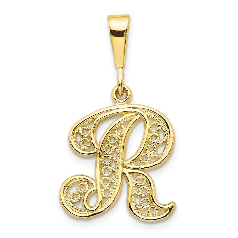 10K Gold Initial R Pendant in Yellow Gold, Elegant and Personal Main image
