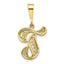 10K Gold Initial T Pendant Elegant Yellow Gold Charm by Sophia Jewelers