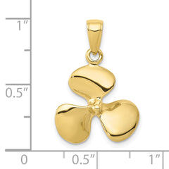 10K Polished 3-D Propeller Pendant