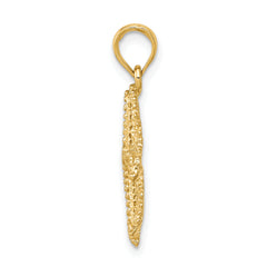 10k Polished Open-Backed Starfish Pendant