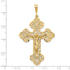10K Gold Crucifix Charm with Polished Finish and Solid Design