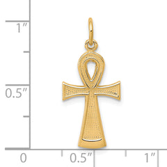 10k Gold Solid Ankh Pendant with Polished Finish  Timeless Egyptian Symbol