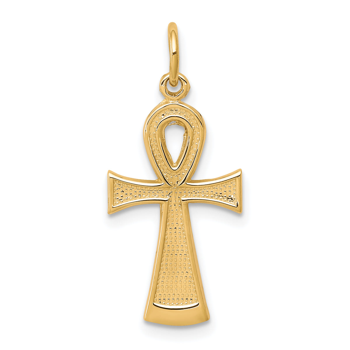 10k Solid Flat-Backed Ankh/Egyptian Cross Pendant