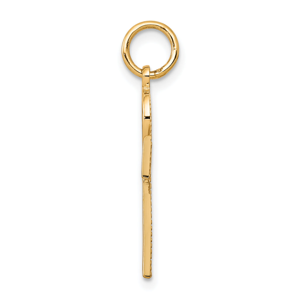 10K Gold Ankh Cross Charm with Polished Solid Design Etiquette