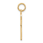 10K Gold Ankh Cross Charm with Polished Solid Design Etiquette