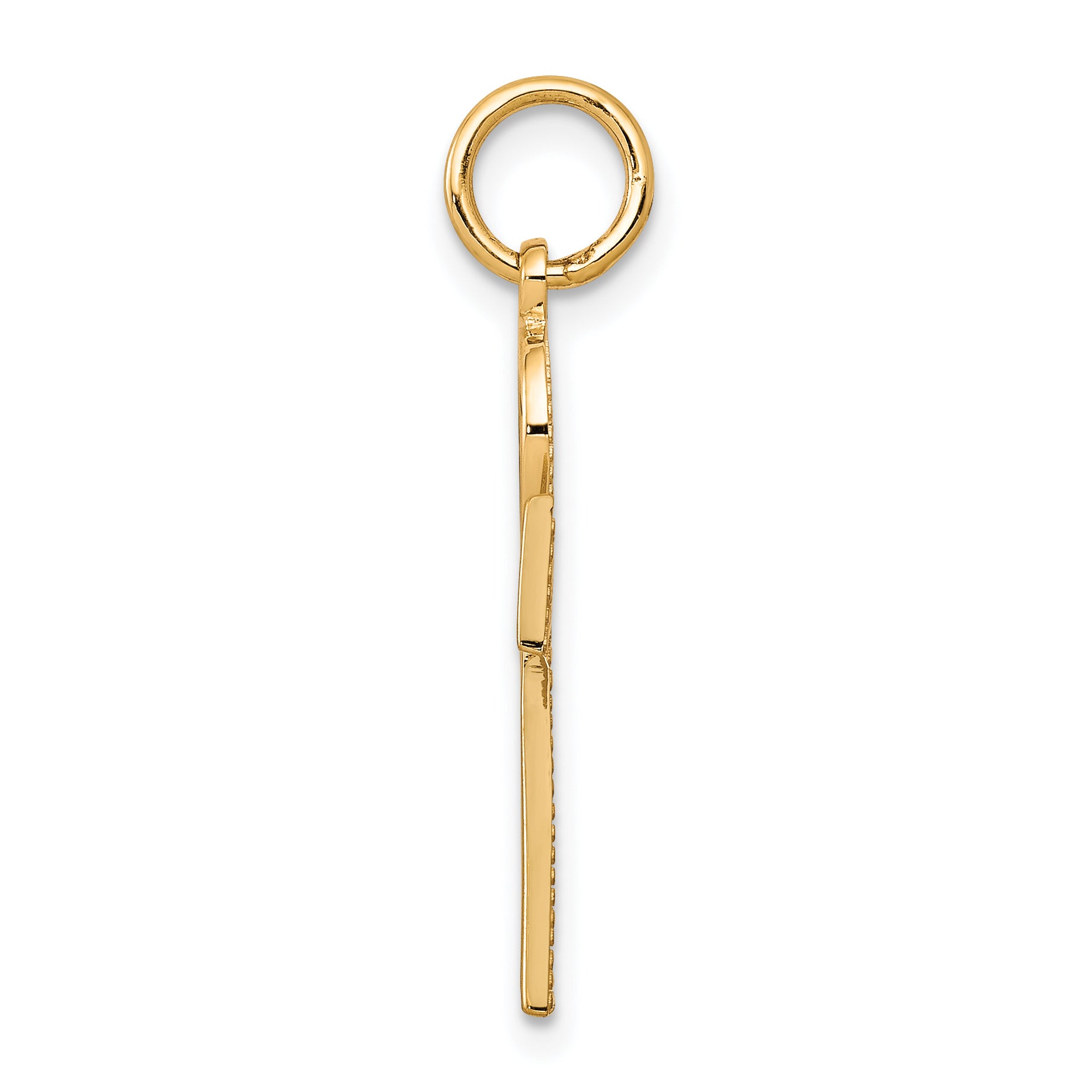10K Gold Ankh Cross Charm with Polished Solid Design Etiquette