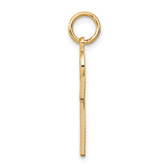 10K Gold Ankh Cross Charm with Polished Solid Design Etiquette