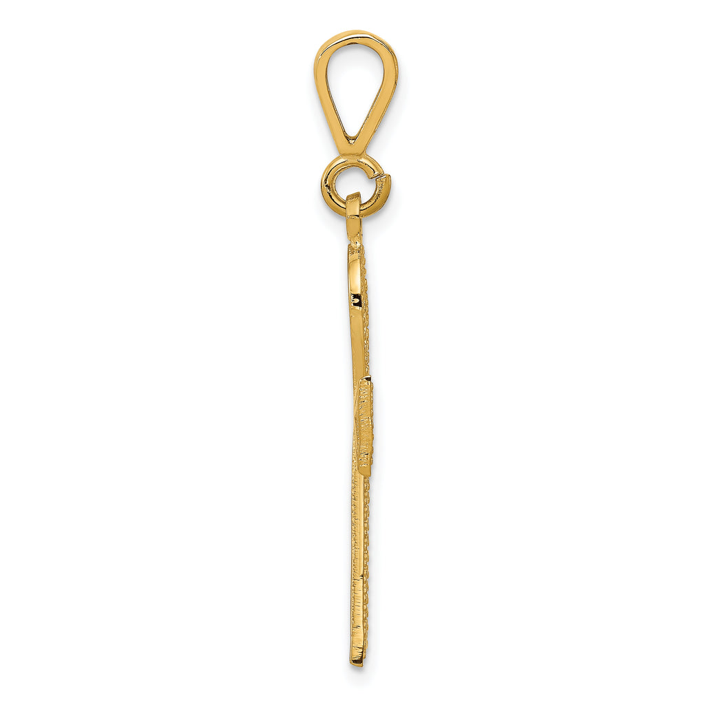 10K Gold Ankh Cross Charm with Polished Finish Solid and Elegant