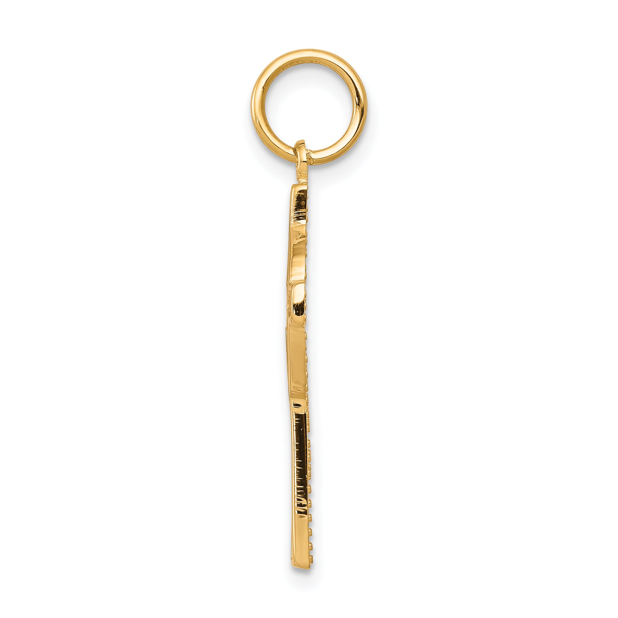 10K Gold Iona Cross Charm with Polished Solid Design