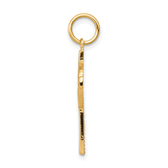 10K Gold Iona Cross Charm with Polished Solid Design