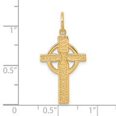 10K Gold Iona Cross Charm with Polished Solid Design