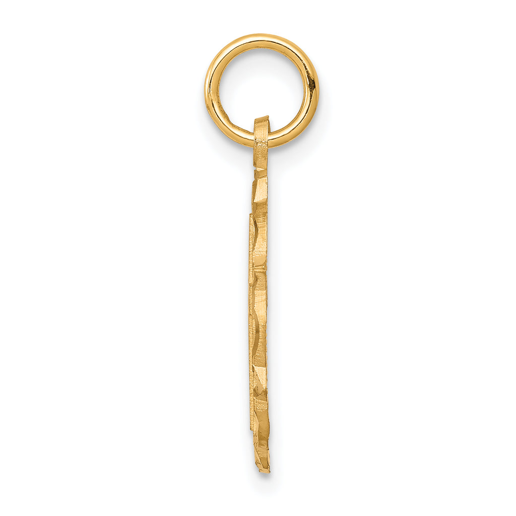 10K Gold Cross in Frame Charm with Polished Finish Elegant Design
