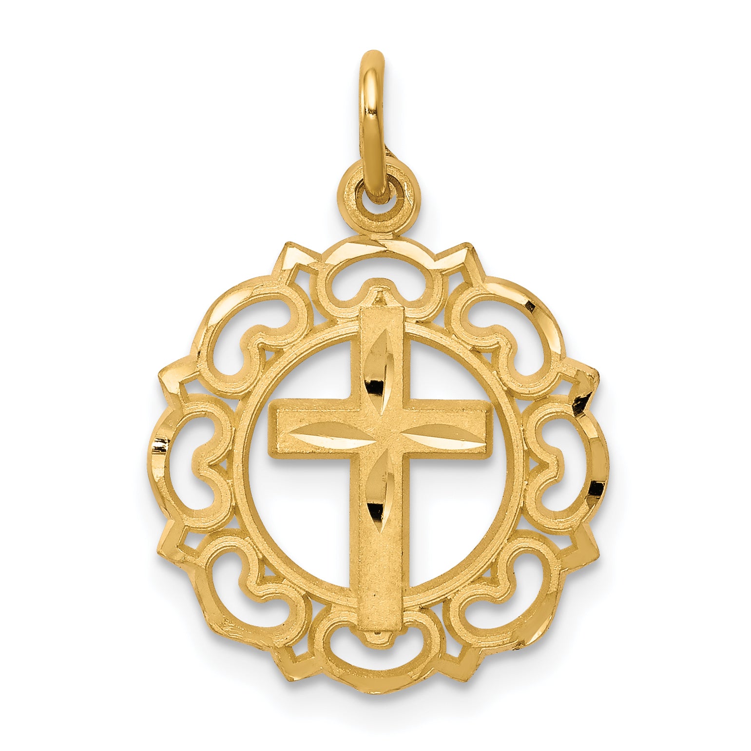 10K Cross In Frame Charm Main image