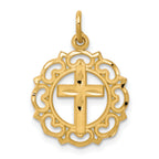 10K Cross In Frame Charm