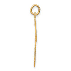 10K Gold Polished Cross Charm with Solid Design  32mm Elegant Pendant