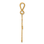10K Yellow Gold Cross Charm with Polished Solid Design 35mm