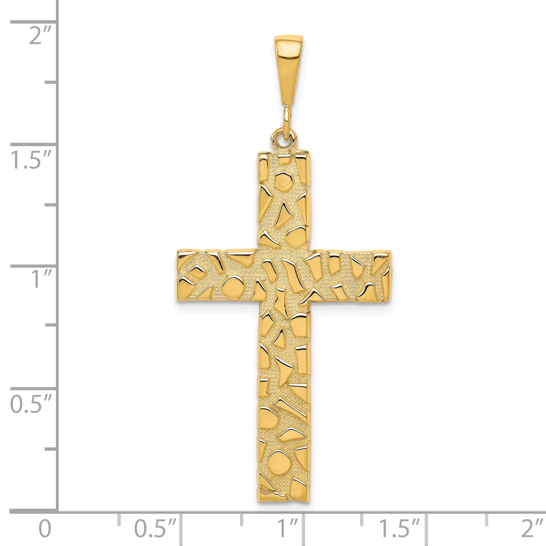 10k Polished Nugget Cross Pendant