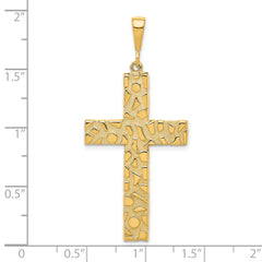 10k Polished Nugget Cross Pendant