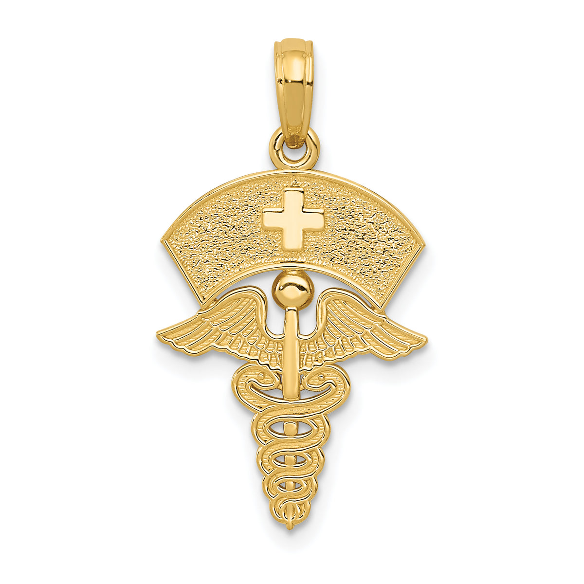 10k Caduceus w/Nurses Cap Pendant