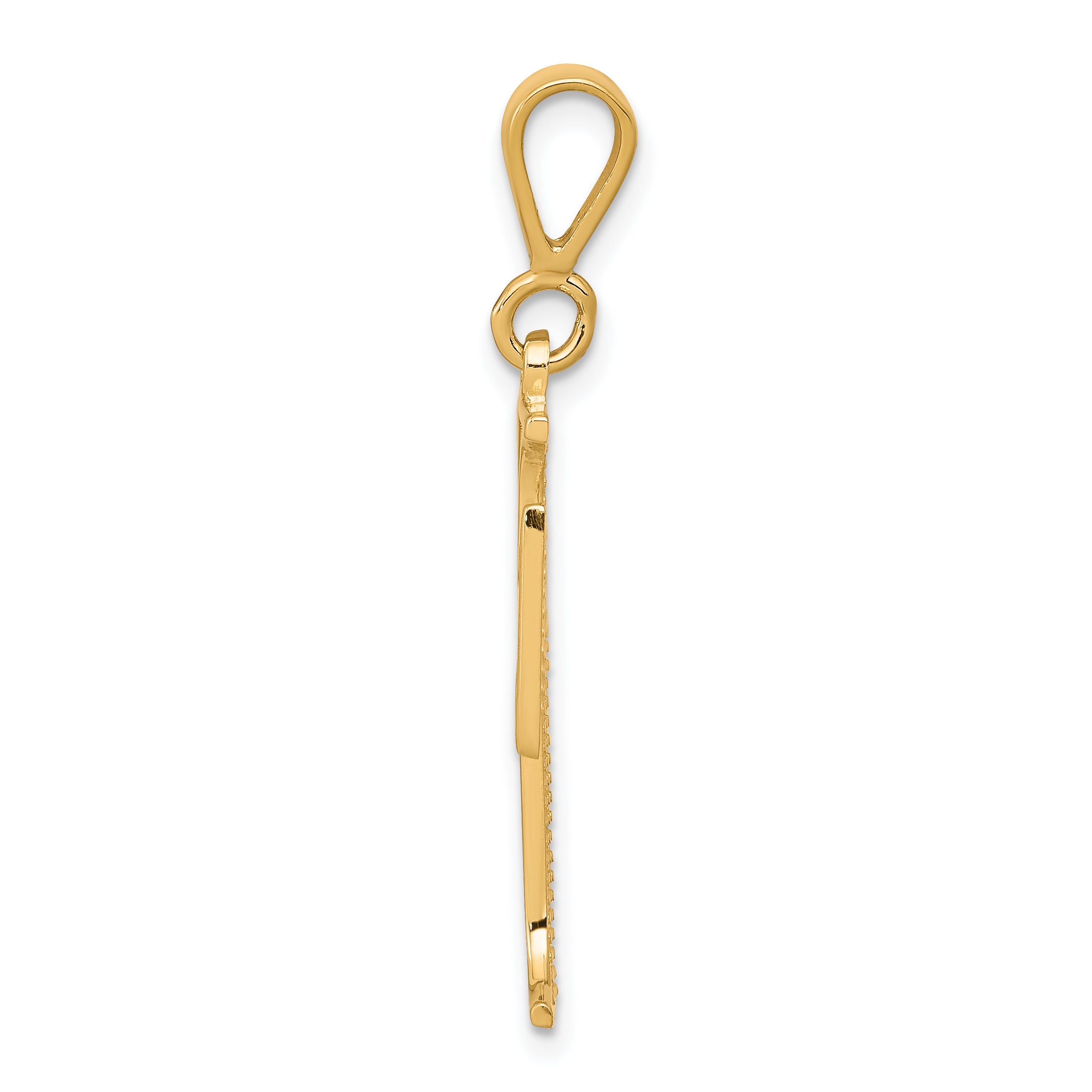 10K Gold Polished Cross Charm Pendant Solid, Elegant Design