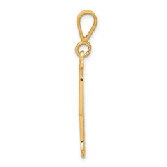 10K Gold Polished Cross Charm Pendant Solid, Elegant Design