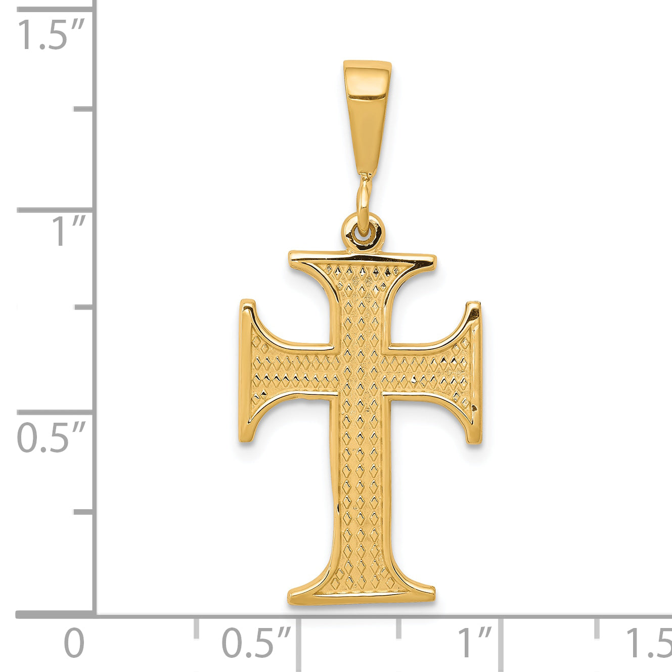 10K Gold Polished Cross Charm Pendant Solid, Elegant Design
