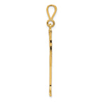 10K Gold Polished Cross Charm with Solid Design 44mm