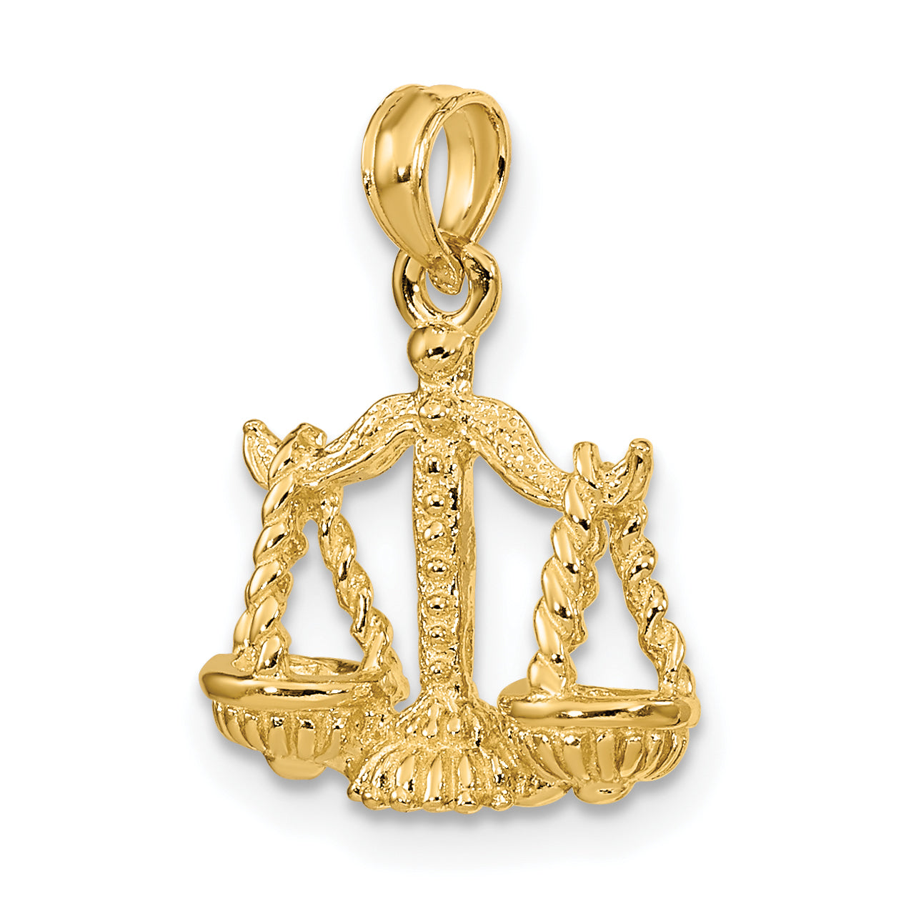 10K 3-D Libra Zodiac Pendant