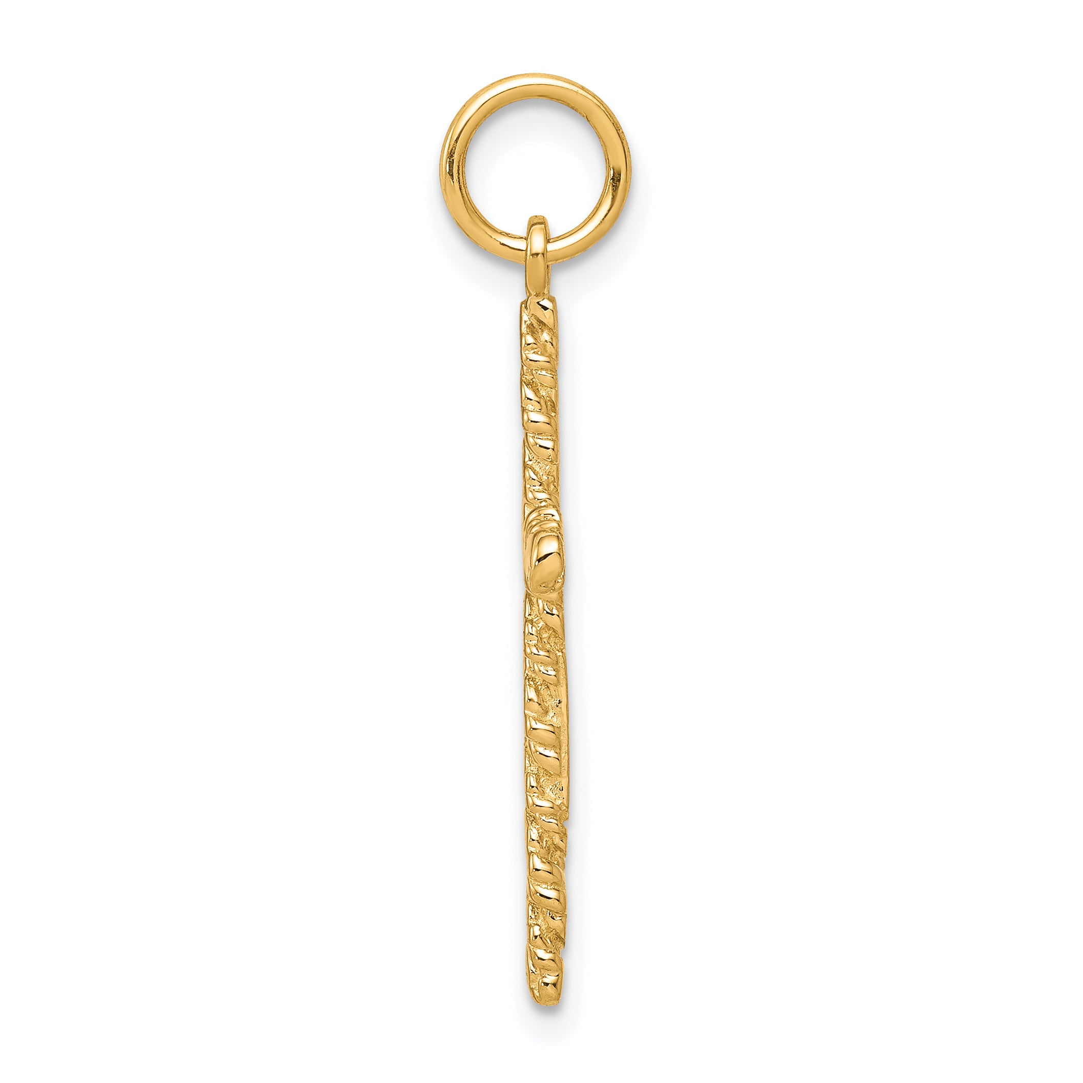 10K Gold Nugget Cross Charm with Polished Finish Solid Stylish Design Secondary image