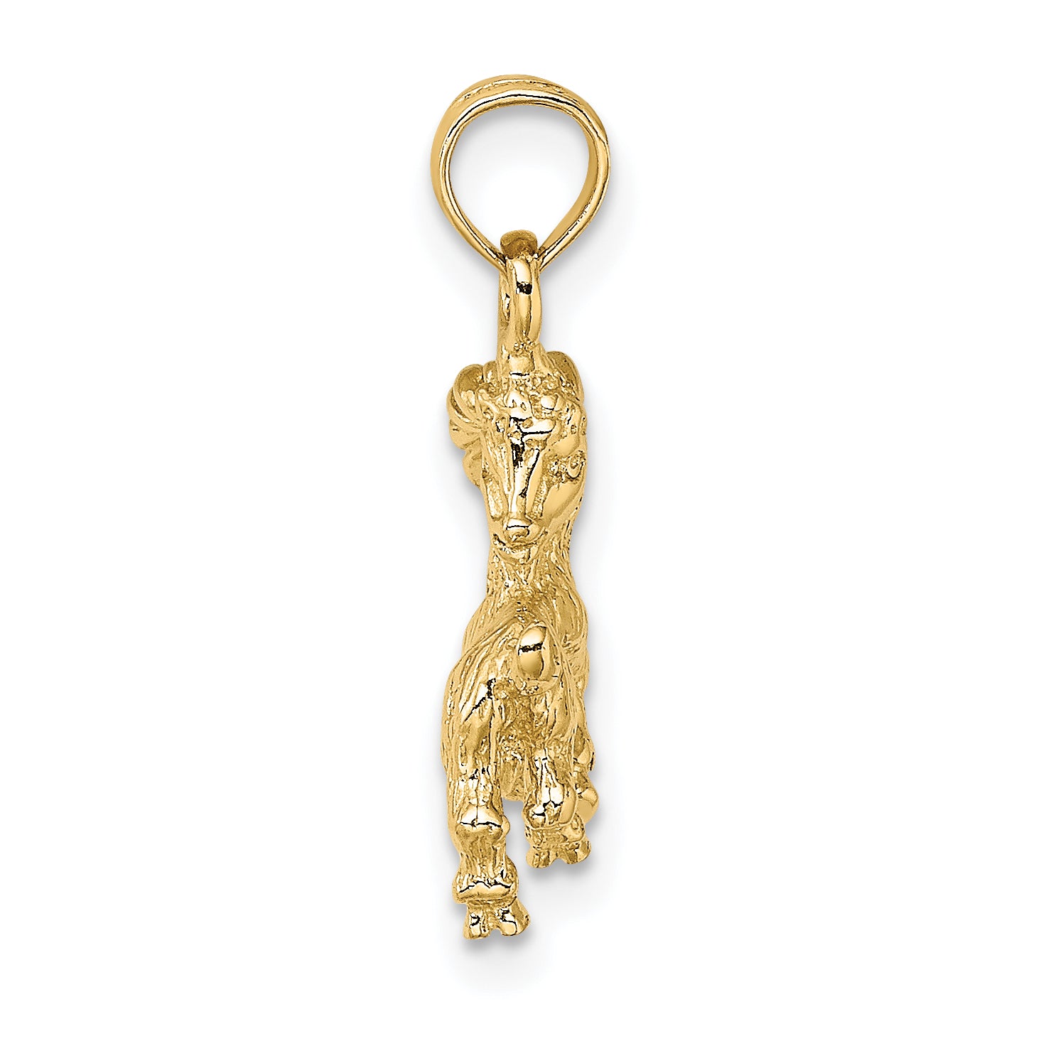 10K 3-D Capricorn Zodiac Pendant