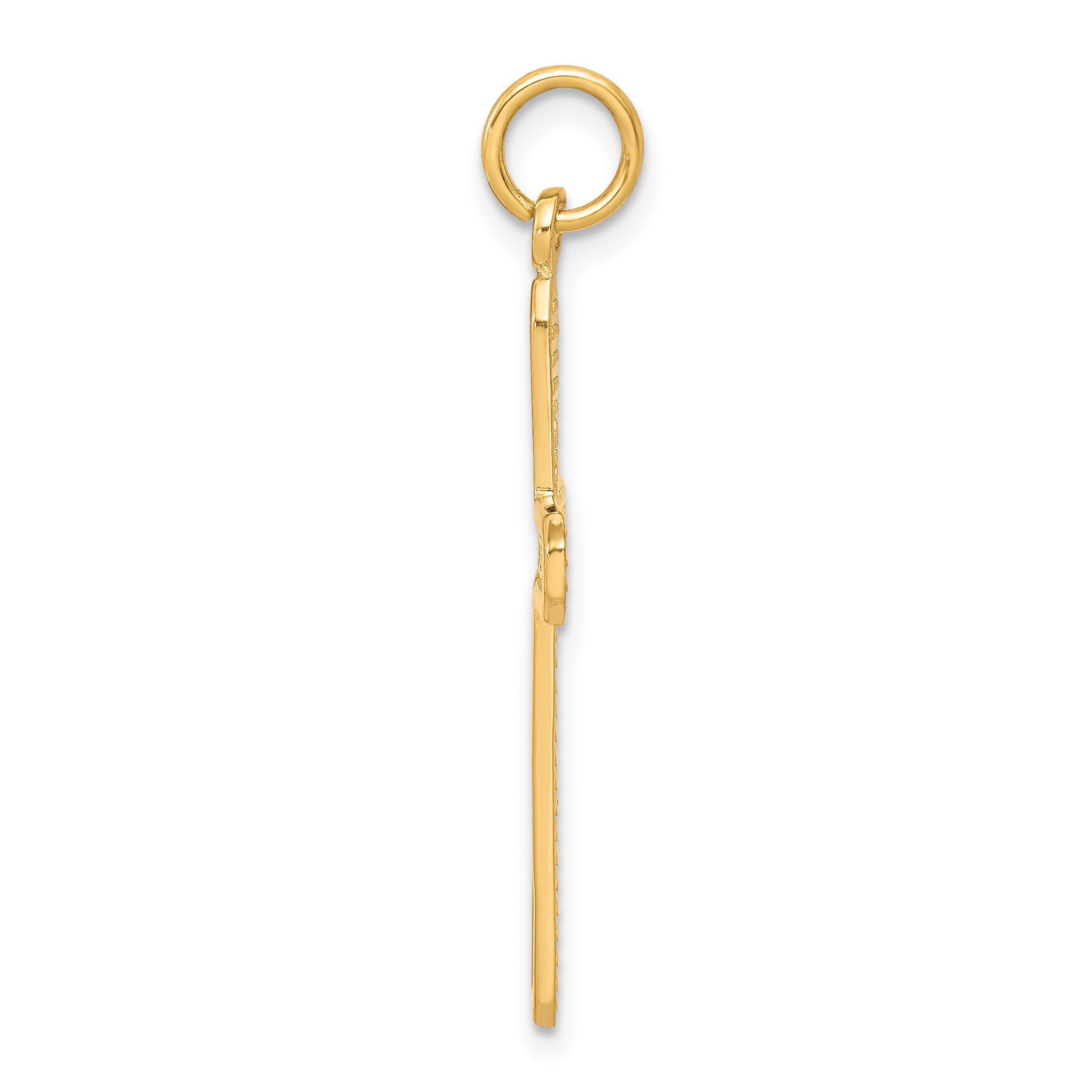 10K Gold Cross Charm with Polished Finish  Elegant & Solid Design