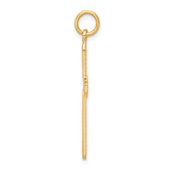 10K Gold Cross Charm with Polished Finish  Elegant & Solid Design