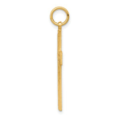10K Gold Polished Cross Charm with Solid Design  32mm