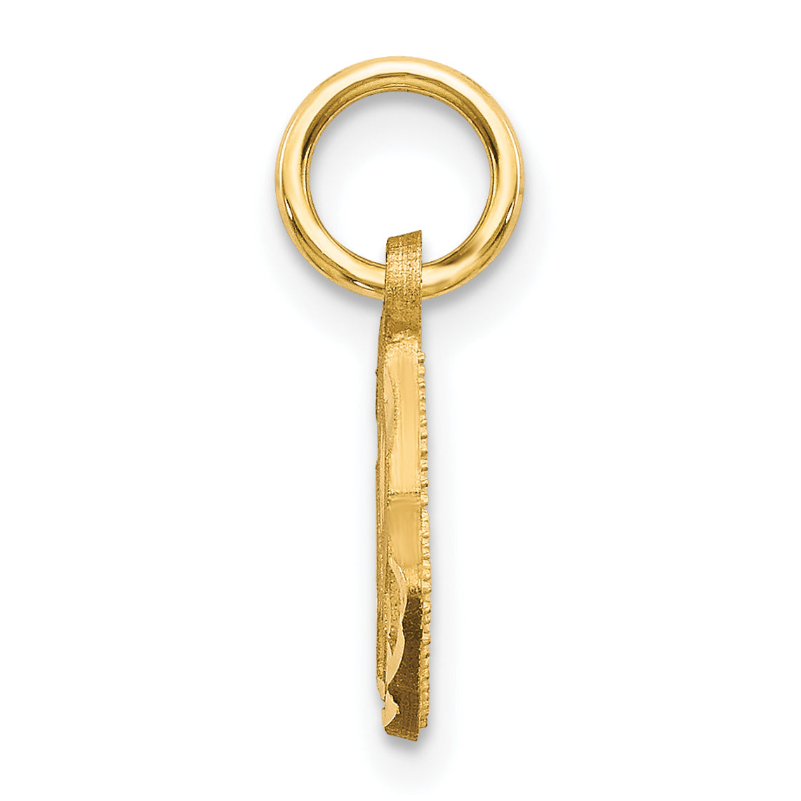 10K Yellow Gold Praying Hands Charm with Polished Solid Design Secondary image