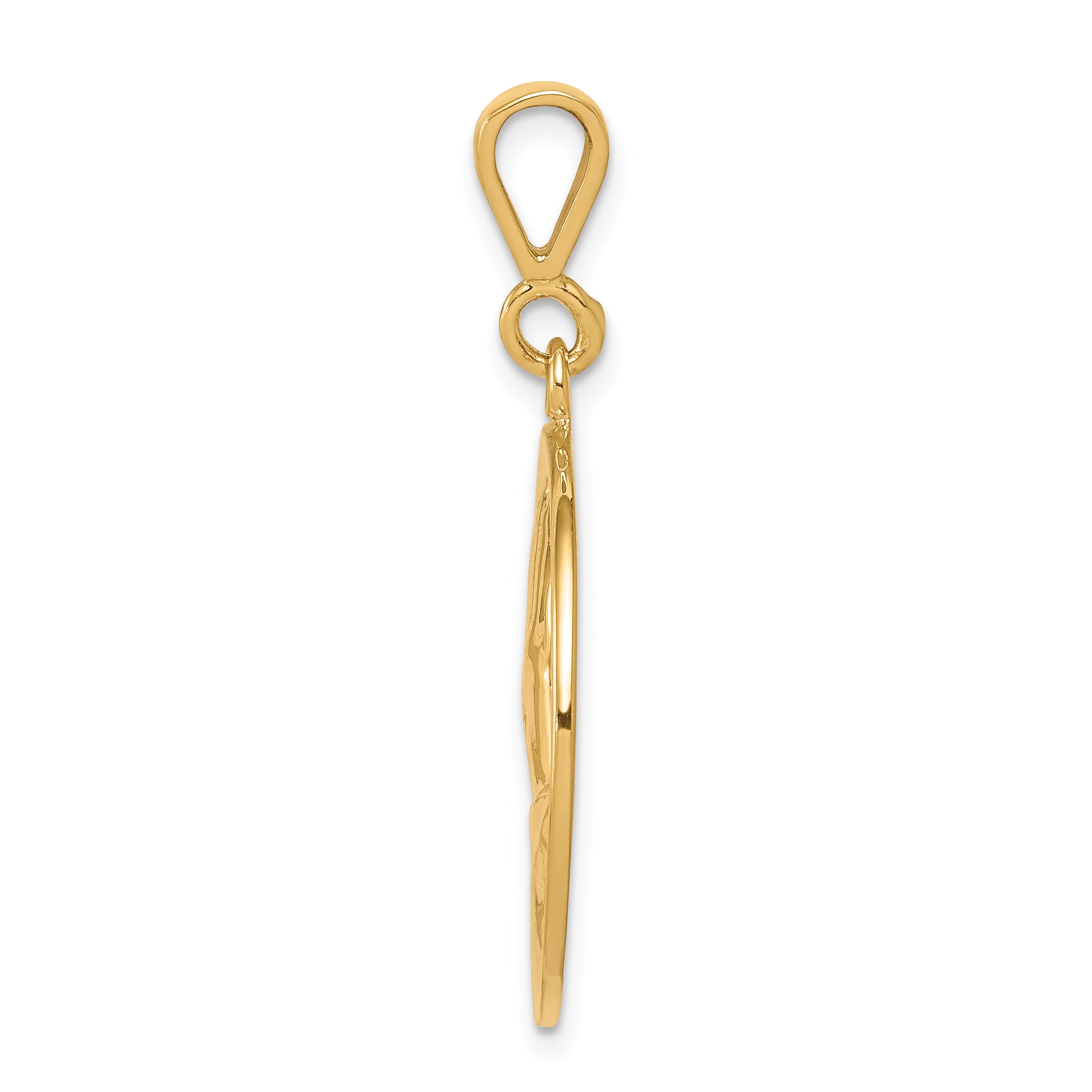 10K Gold Praying Hands Reversible Pendant with Serenity Prayer Polished Finish Secondary image