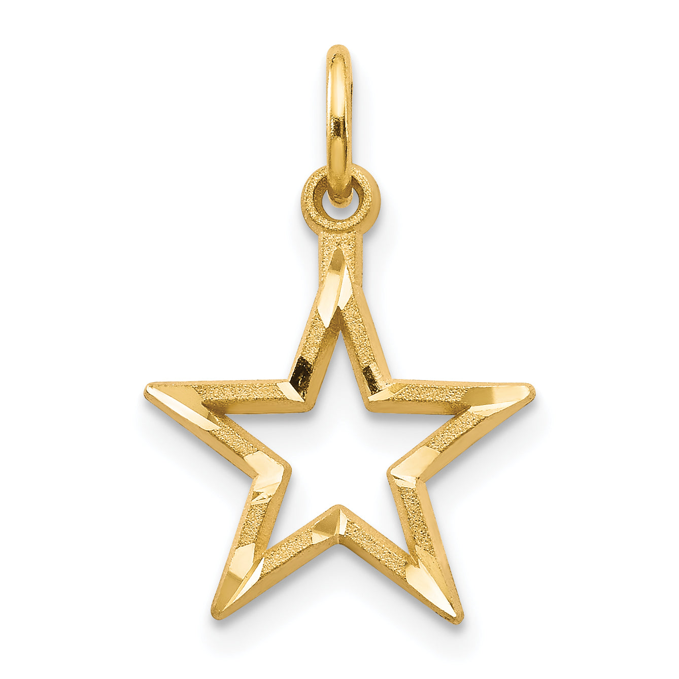 10K Diamond-Cut Flat Back Star Charm